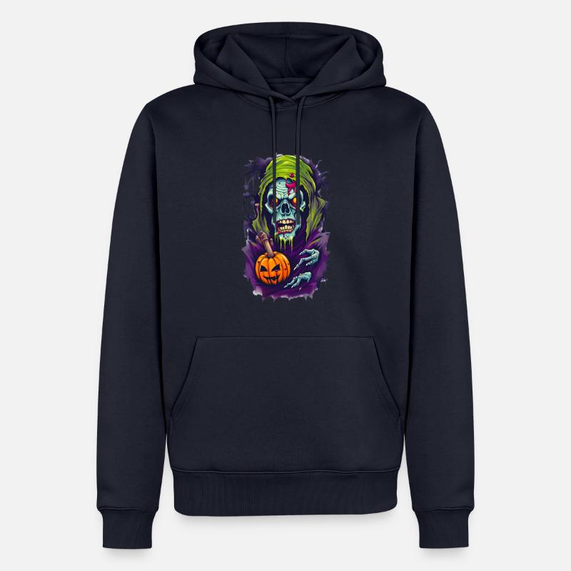 Halloween Horror Totenkopfschädel - Männer Premium Bio Hoodie - Navy