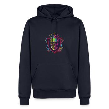 Couronne de crâne de roi - Sweat à capuche Premium bio Homme - bleu marine - Devant - Nico (187cm)