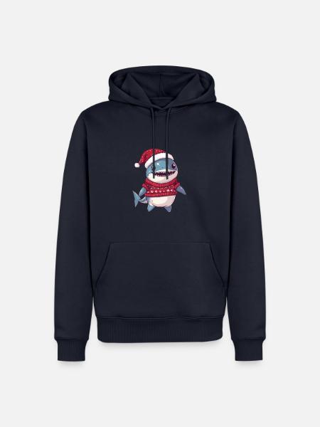 Shark Christmas Comic - Men’s Premium Organic Hoodie - navy