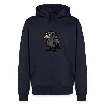 Rabe Krähe Tier - Männer Premium Bio Hoodie - Navy - Vorne - Nico (187cm)