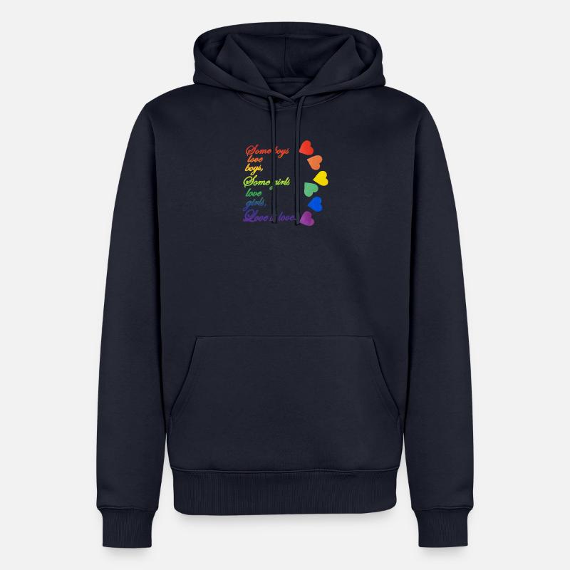 Ob lesbisch oder schwul, Liebe ist Liebe - Männer Premium Bio Hoodie - Navy