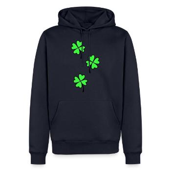 Glück Kleeblatt - Männer Premium Bio Hoodie - Navy - Vorne - Nico (187cm)