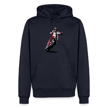 Speedway - Männer Premium Bio Hoodie - Navy - Vorne - Nico (187cm)