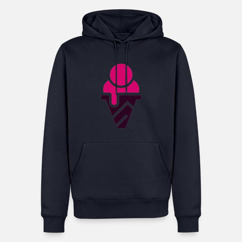 Eis Eiscreme Eiswaffel Geschenkidee Himbeereis - Männer Premium Bio Hoodie - Navy