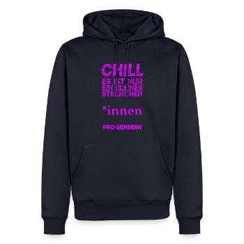 Pro Gendern Geschenkidee Feminismus Gender *innen - Männer Premium Bio Hoodie - Navy - Vorne - Nico (187cm)