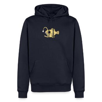 Laternenfisch Tiefsee Anglerfisch Raubfisch Grafik - Männer Premium Bio Hoodie - Navy - Vorne - Nico (187cm)