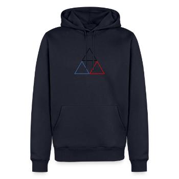 Dreieck - Männer Premium Bio Hoodie - Navy - Vorne - Nico (187cm)