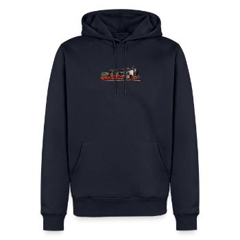 Locomotive à vapeur 38 2977 - Sweat à capuche Premium bio Homme - bleu marine - Devant - Nico (187cm)