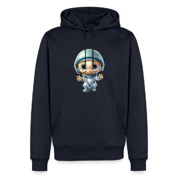 Oh nein der Chef vom Callcenter hat keine Ahnung - Männer Premium Bio Hoodie - Navy - Vorne - Nico (187cm)