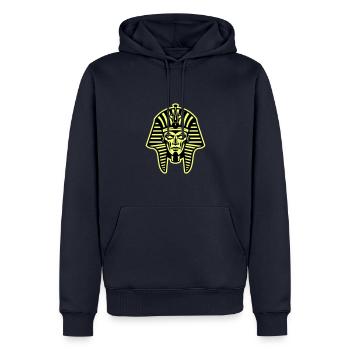 Crâne de pharaon - Sweat à capuche Premium bio Homme - bleu marine - Devant - Nico (187cm)