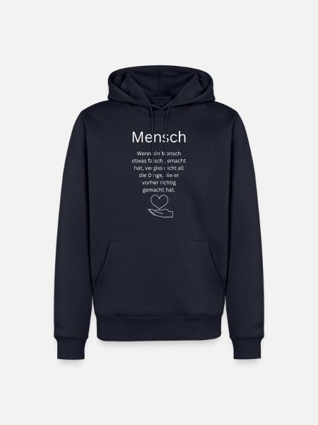 Mensch - Männer Premium Bio Hoodie - Navy