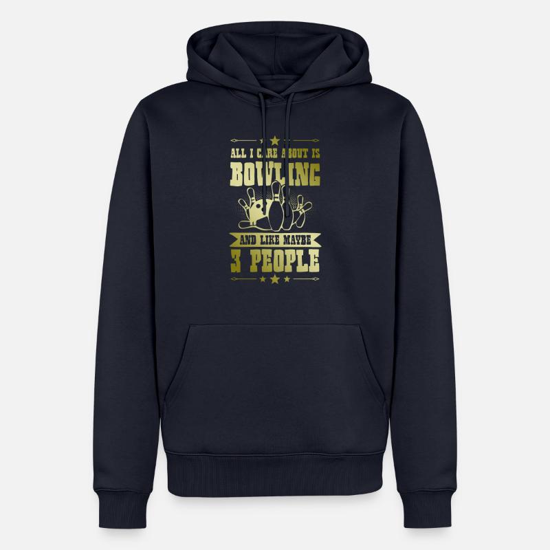 Bowling drôle de dicton - Sweat à capuche Premium bio Homme - bleu marine