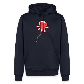 Pieuvre Ballon Volant Mignon Enfant Heureux Bande Dessinée - Sweat à capuche Premium bio Homme - bleu marine - Devant - Nico (187cm)