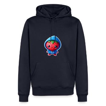 Süße Erdbeere - Männer Premium Bio Hoodie - Navy - Vorne - Nico (187cm)