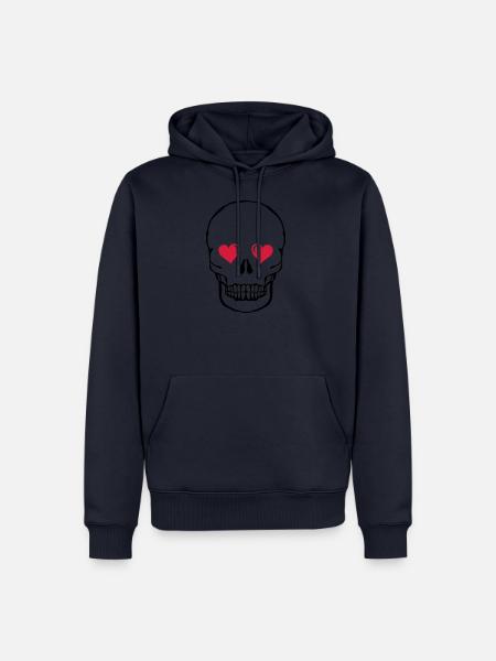 skull love 002 - Men’s Premium Organic Hoodie - navy