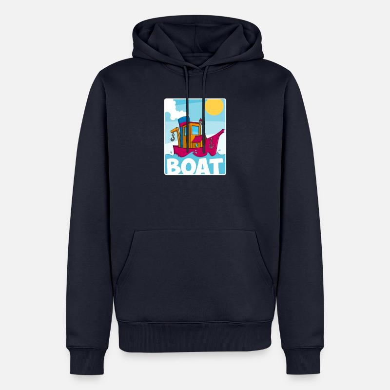Buntes Bild eines lustigen Schleppers - Männer Premium Bio Hoodie - Navy