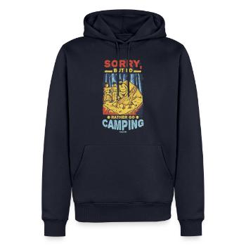 Camping - Männer Premium Bio Hoodie - Navy - Vorne - Nico (187cm)
