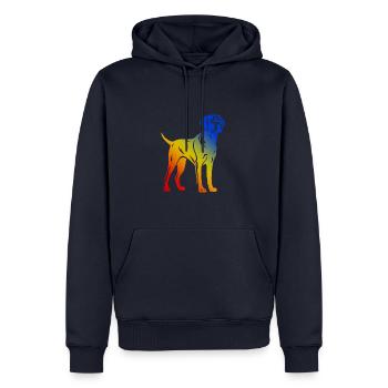 Labrador Chien Coloré - Sweat à capuche Premium bio Homme - bleu marine - Devant - Nico (187cm)
