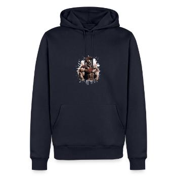 Gymnase de gladiateurs Spartan Muscles - Sweat à capuche Premium bio Homme - bleu marine - Devant - Nico (187cm)