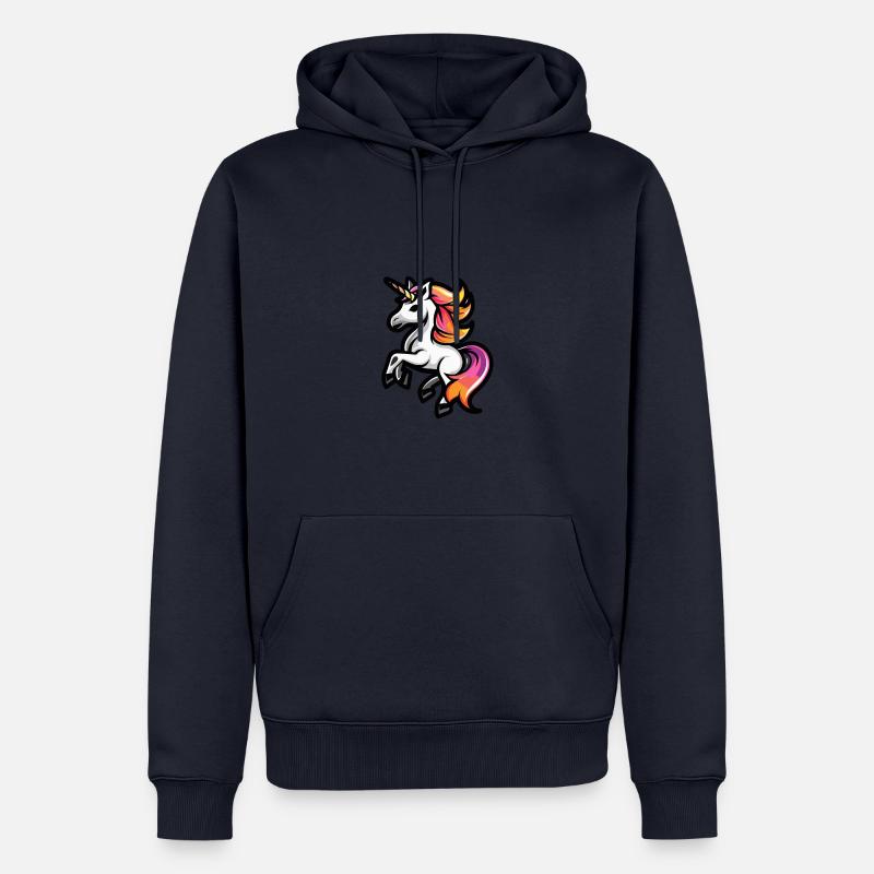 Bande dessinée Licorne - Sweat à capuche Premium bio Homme - bleu marine