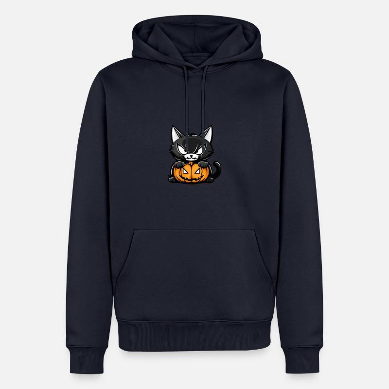 Chat Halloween Chat - Sweat à capuche Premium bio Homme - bleu marine