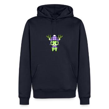 Bande dessinée d’hiver cerf - Sweat à capuche Premium bio Homme - bleu marine - Devant - Nico (187cm)