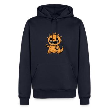 Dinosaurier stegosaurus Halloween Comic Lustig - Männer Premium Bio Hoodie - Navy - Vorne - Nico (187cm)