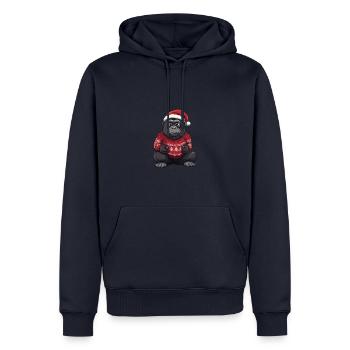 Bande dessinée de Noël Gorille - Sweat à capuche Premium bio Homme - bleu marine - Devant - Nico (187cm)