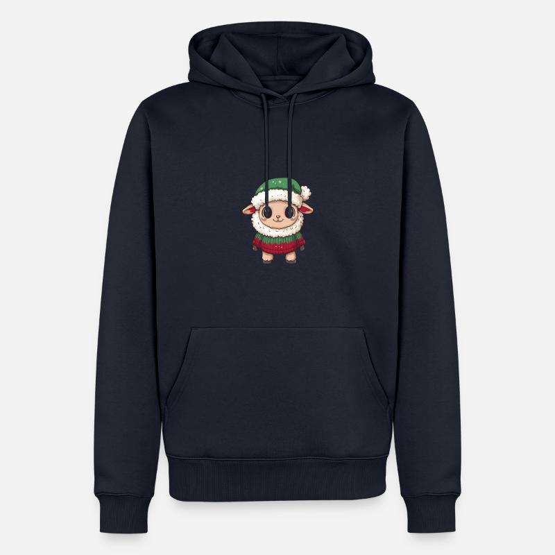 Bande dessinée de Noël mouton - Sweat à capuche Premium bio Homme - bleu marine