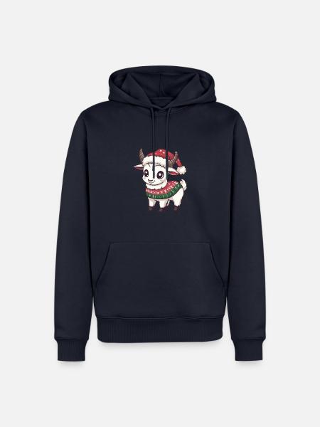 Bergziege Weihnachten Comic - Männer Premium Bio Hoodie - Navy