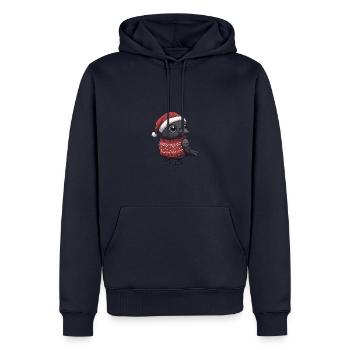 Rabe Krähe Weihnachten Comic - Männer Premium Bio Hoodie - Navy - Vorne - Nico (187cm)