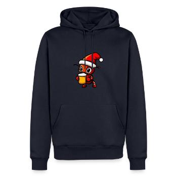 Fourmi Bière Noël Noël - Sweat à capuche Premium bio Homme - bleu marine - Devant - Nico (187cm)
