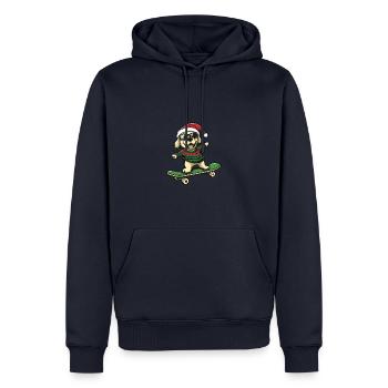 Labrador Hund Weihnachten Skateboard - Männer Premium Bio Hoodie - Navy - Vorne - Nico (187cm)