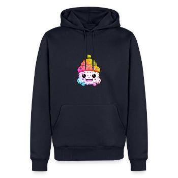 Winter Eskimo Comic Winterlich - Männer Premium Bio Hoodie - Navy - Vorne - Nico (187cm)