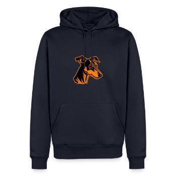 Tête de chien Greyhound - Sweat à capuche Premium bio Homme - bleu marine - Devant - Nico (187cm)