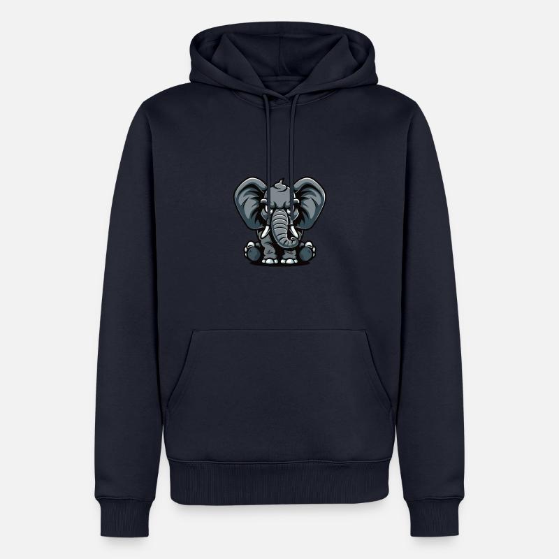 Elefant Comic - Männer Premium Bio Hoodie - Navy