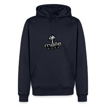 Malle 2024 Mallorca Palme - Männer Premium Bio Hoodie - Navy - Vorne - Nico (187cm)