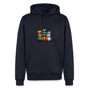 Fête d’Halloween Trick Or Treat Bébé - Sweat à capuche Premium bio Homme - bleu marine - Devant - Nico (187cm)