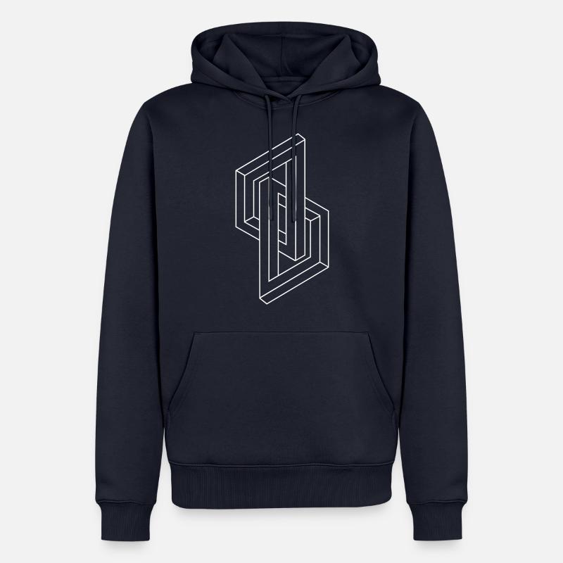 Optical Illusion - Impossible figure - Geometry - Männer Premium Bio Hoodie - Navy