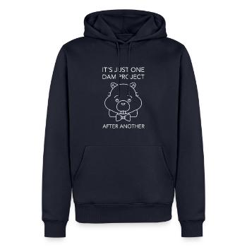 Bieber Rodent Funny Saying - Men’s Premium Organic Hoodie - navy - Front - Nico (187cm)