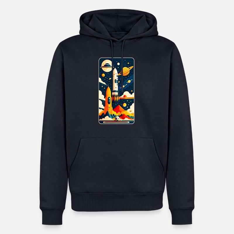 Space - Männer Premium Bio Hoodie - Navy