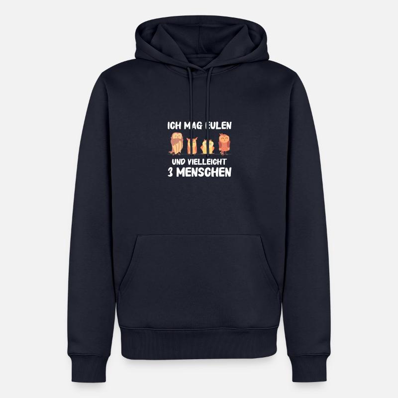 Nachteule Eule Eulen Vogel - Männer Premium Bio Hoodie - Navy