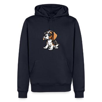 Beagle Hund - Männer Premium Bio Hoodie - Navy - Vorne - Nico (187cm)