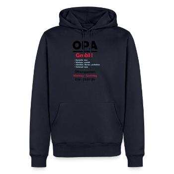 opa gmbh 02 - Männer Premium Bio Hoodie - Navy - Vorne - Nico (187cm)