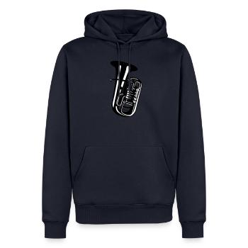 Musikinstrument Tuba - Musiker T-Shirt Designs - Männer Premium Bio Hoodie - Navy - Vorne - Nico (187cm)