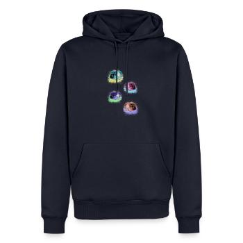 cochon d’Inde, graffiti, peinture, coloré, pop-art - Sweat à capuche Premium bio Homme - bleu marine - Devant - Nico (187cm)