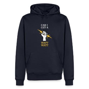Puis-je obtenir un cadeau d’électricien Watt - Sweat à capuche Premium bio Homme - bleu marine - Devant - Nico (187cm)