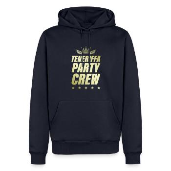 Tenerife Party Crew Gold - Men’s Premium Organic Hoodie - navy - Front - Nico (187cm)