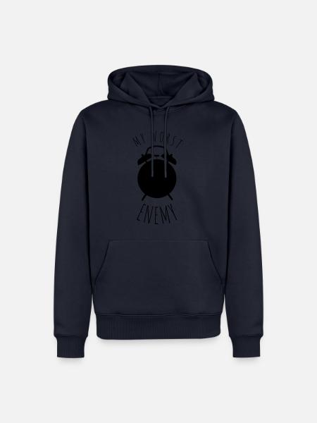 Morgenmuffel Wecker - Männer Premium Bio Hoodie - Navy