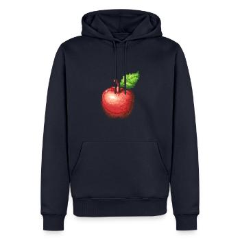 Icône Apple Pixel - Sweat à capuche Premium bio Homme - bleu marine - Devant - Nico (187cm)